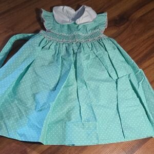 Edgehill Collection Mint Green Polka Dot Kids Dress